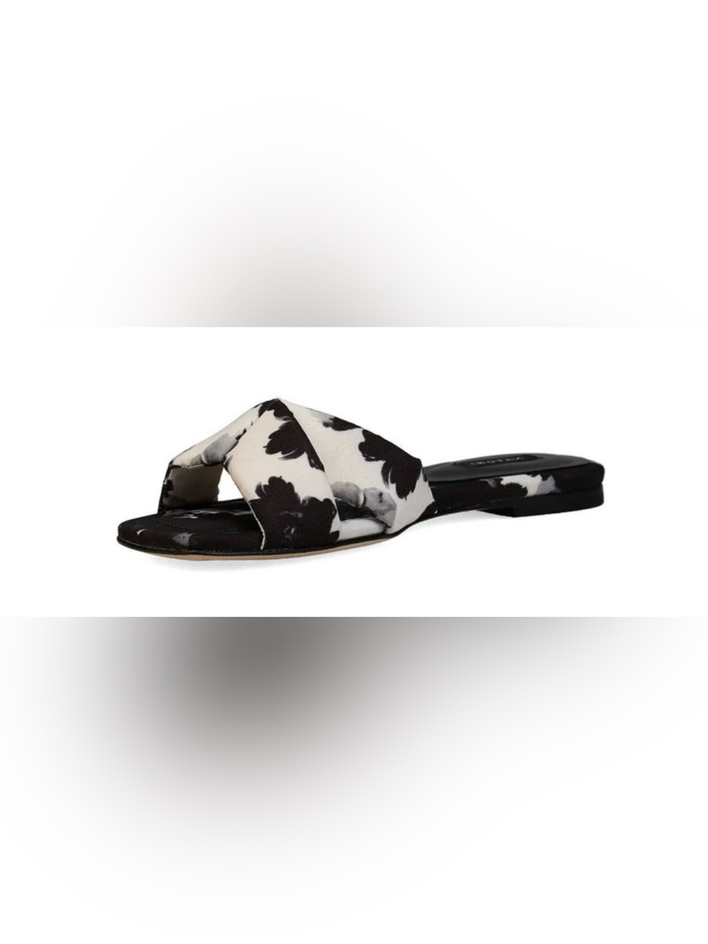 Natori Vitta Taichou Black & White Floral Crossband Slide